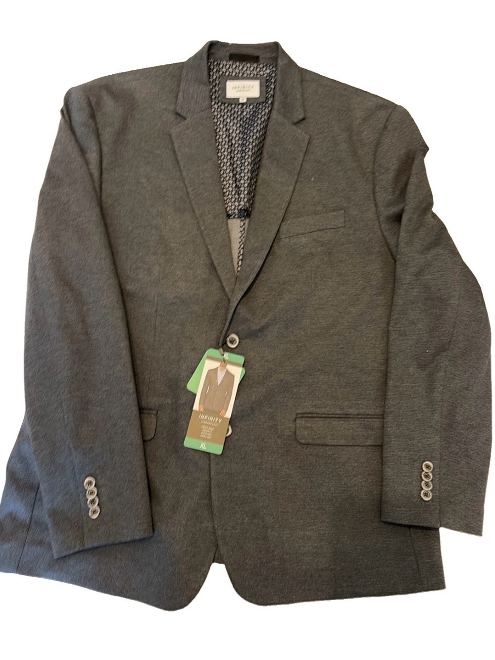 NFINITY Dark Charcoal Gray Single-Breasted Blazer